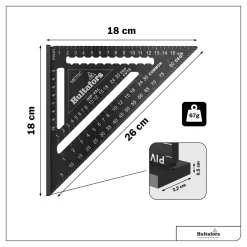 Hultafors MMRS Metric Rafter Square Meetdriehoek - 18 cm