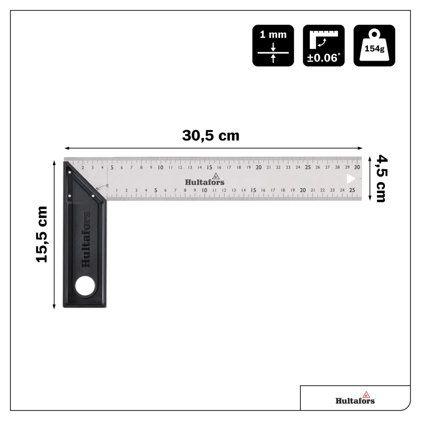 Hultafors S30L Lichtgewicht winkelhaak - 300mm