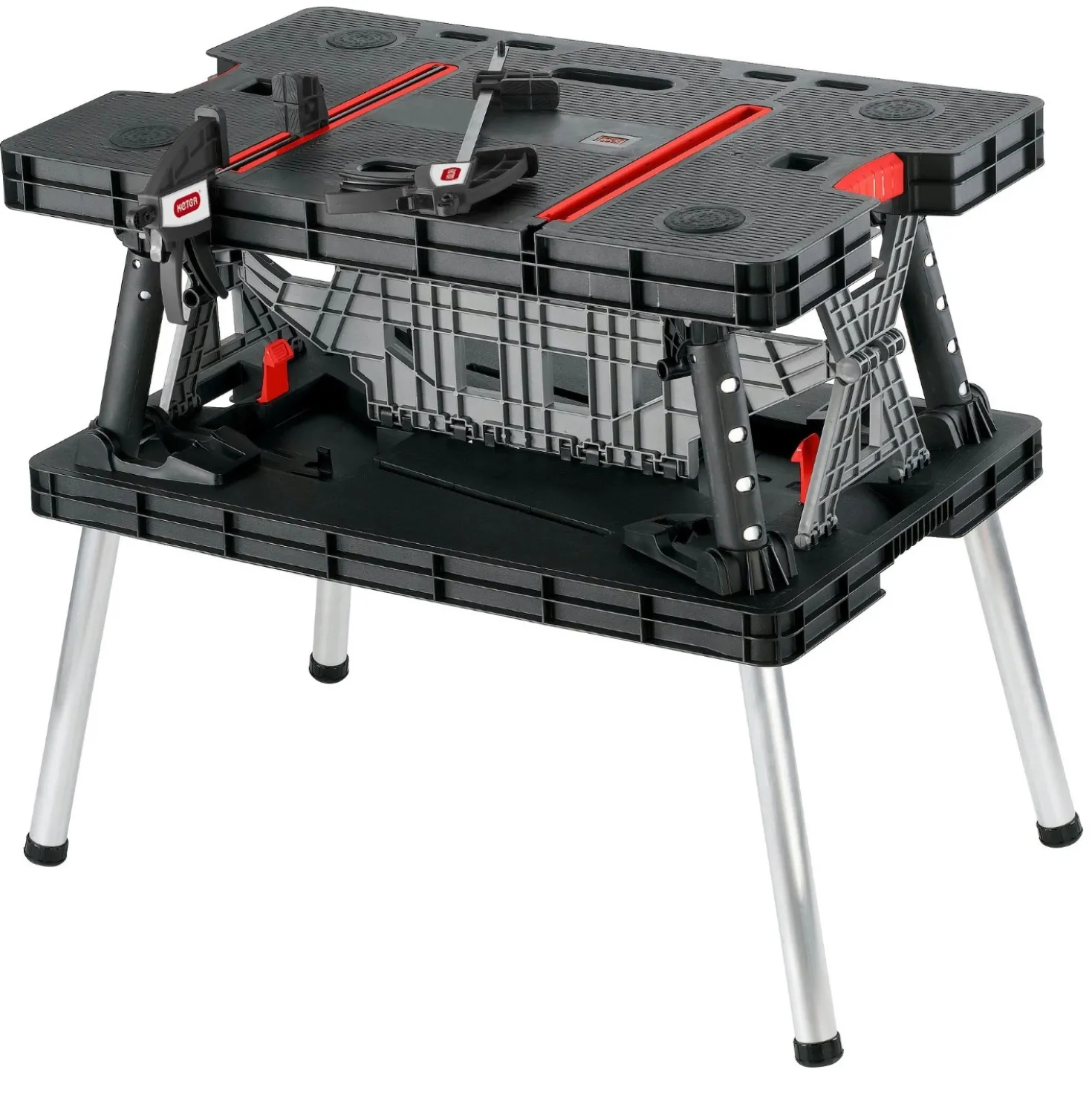 Keter 237005 Inklapbare werkbank - Zwart/Rood - draagcapaciteit 450 kg