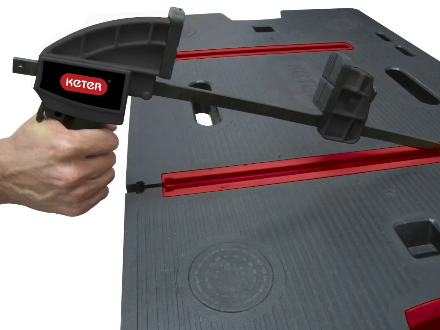 Keter 237005 Inklapbare werkbank - Zwart/Rood - draagcapaciteit 450 kg