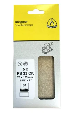 Klingspor Schuurpapier Rechthoek Klit 70X125mm 5st P80