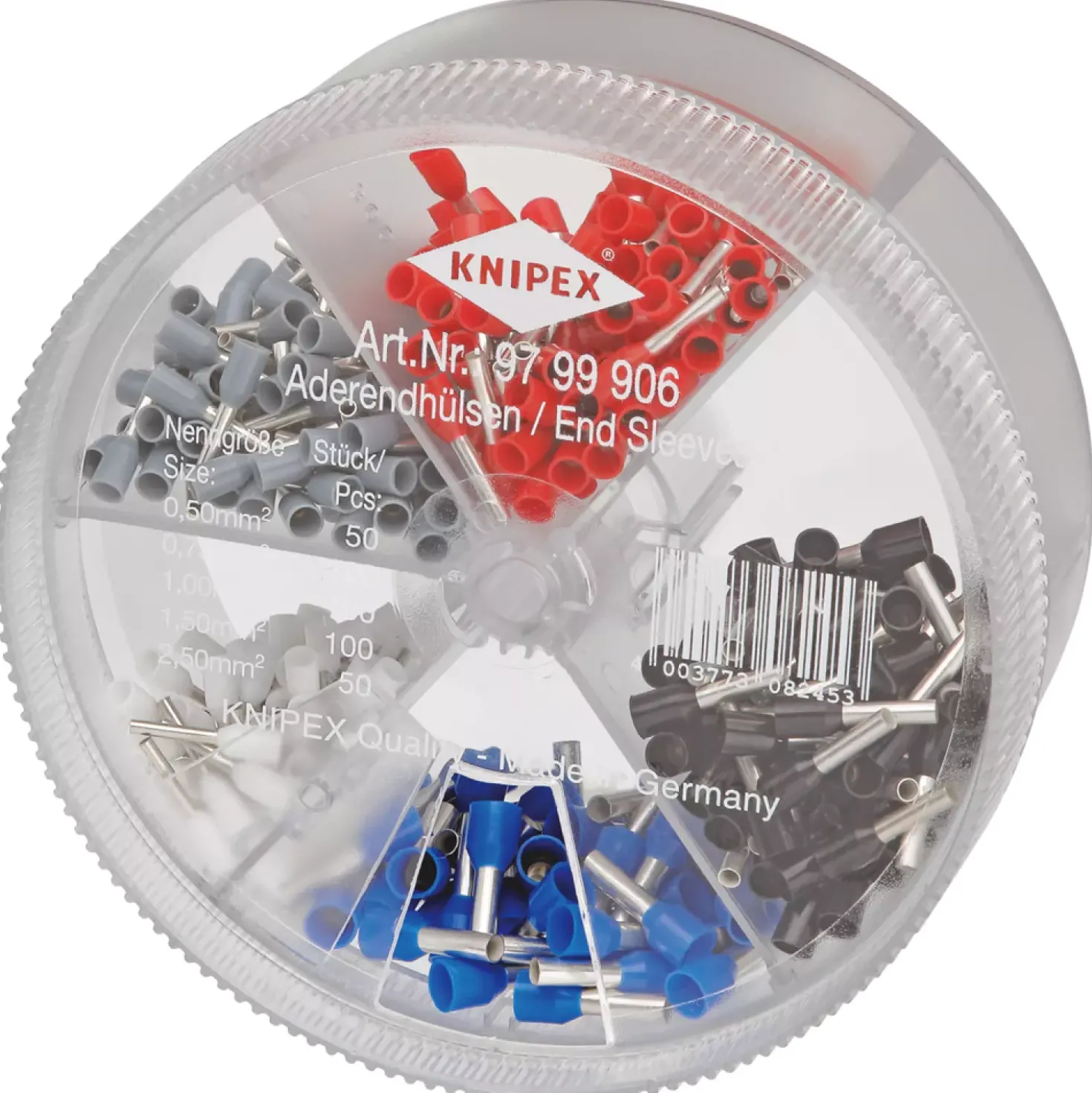 Knipex 97 99 906 Assortimentsboxen met afgestripte adereindhulzen