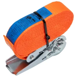 Konvox LAZE1425-0155 Spanband eindloos met ratelgesp CD - 5m x 25mm - 800 daN - Oranje