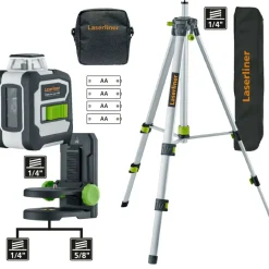 Laserliner CompactLine-Laser G360 Kruislijnlaser set incl. statief in tas - 2 lijnen - 30m - Groen - Bluetooth