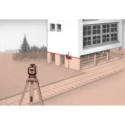 Laserliner Cubus 110 S Rotatielaser set incl. statief en koffer - Rood - 200 m