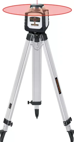Laserliner Cubus 210 S Roterende laser set incl. statief, ontvanger en meetlat in koffer - Rood - 200 m - IP66