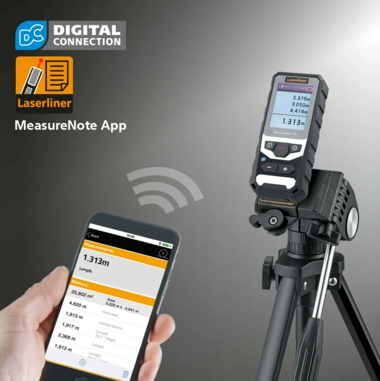 Laserliner DistanceMaster Plus 100 Afstandsmeter - 100m - Bluetooth - IP65