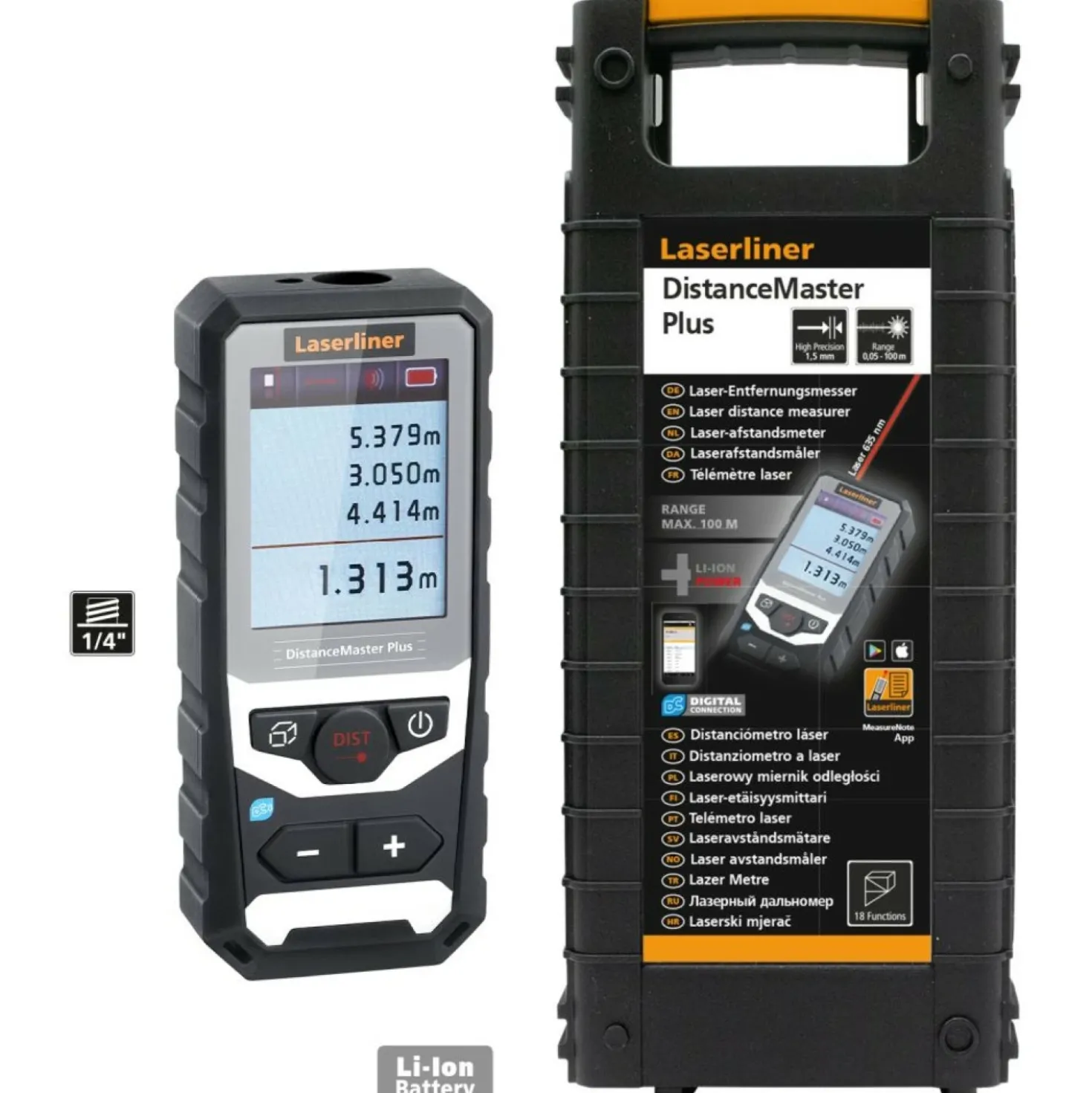 Laserliner DistanceMaster Plus 100 Afstandsmeter - 100m - Bluetooth - IP65