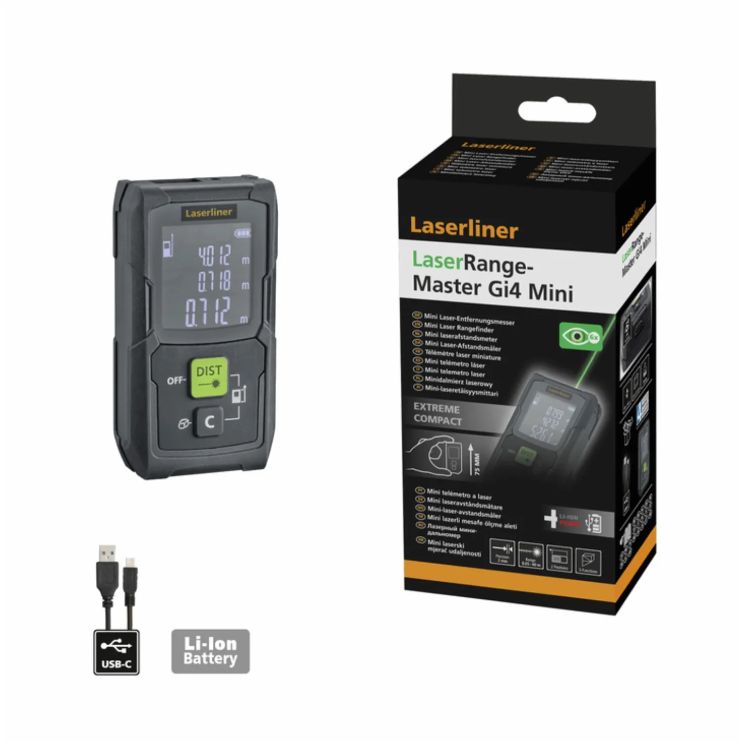 Laserliner LaserRange Master Mini G40 Afstandsmeter - 40m - groen - IP40