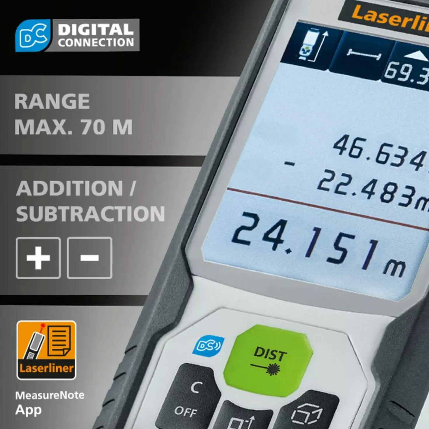 Laserliner LaserRange-Master Gi7 Pro Laserafstandsmeter - Groen - 70m