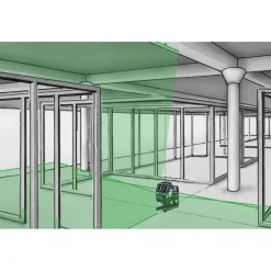 Laserliner MasterCross XPG Pro Kruislijnlaser in L-Boxx - 4 lijnen - groen - 55m - IP64
