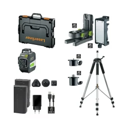 Laserliner MasterPlane-Laser 3G Pro 360° Kruislijnlaser set in L-boxx - 3 lijnen - groen - 3x 55m - IP64 + VarioStand L Laserstatief