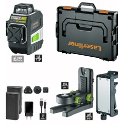 Laserliner MasterPlane-Laser 3G Pro 360° Kruislijnlaser set in L-boxx - 3 lijnen - groen - 3x 55m - IP64