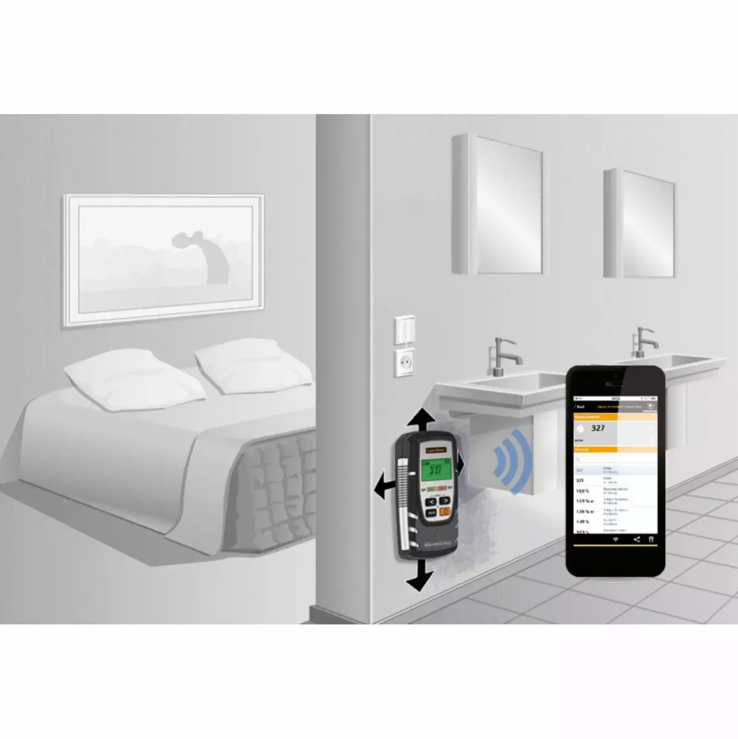 Laserliner MoistureMaster Compact Plus Vochtigheidsmeter met bluetooth