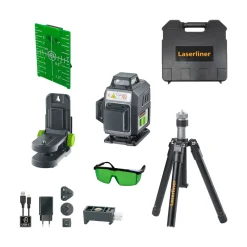 Laserliner PocketPlane-Laser 4G Kruislijnlaser in koffer - 4 lijnen - groen - 30m + SpiderStand statief