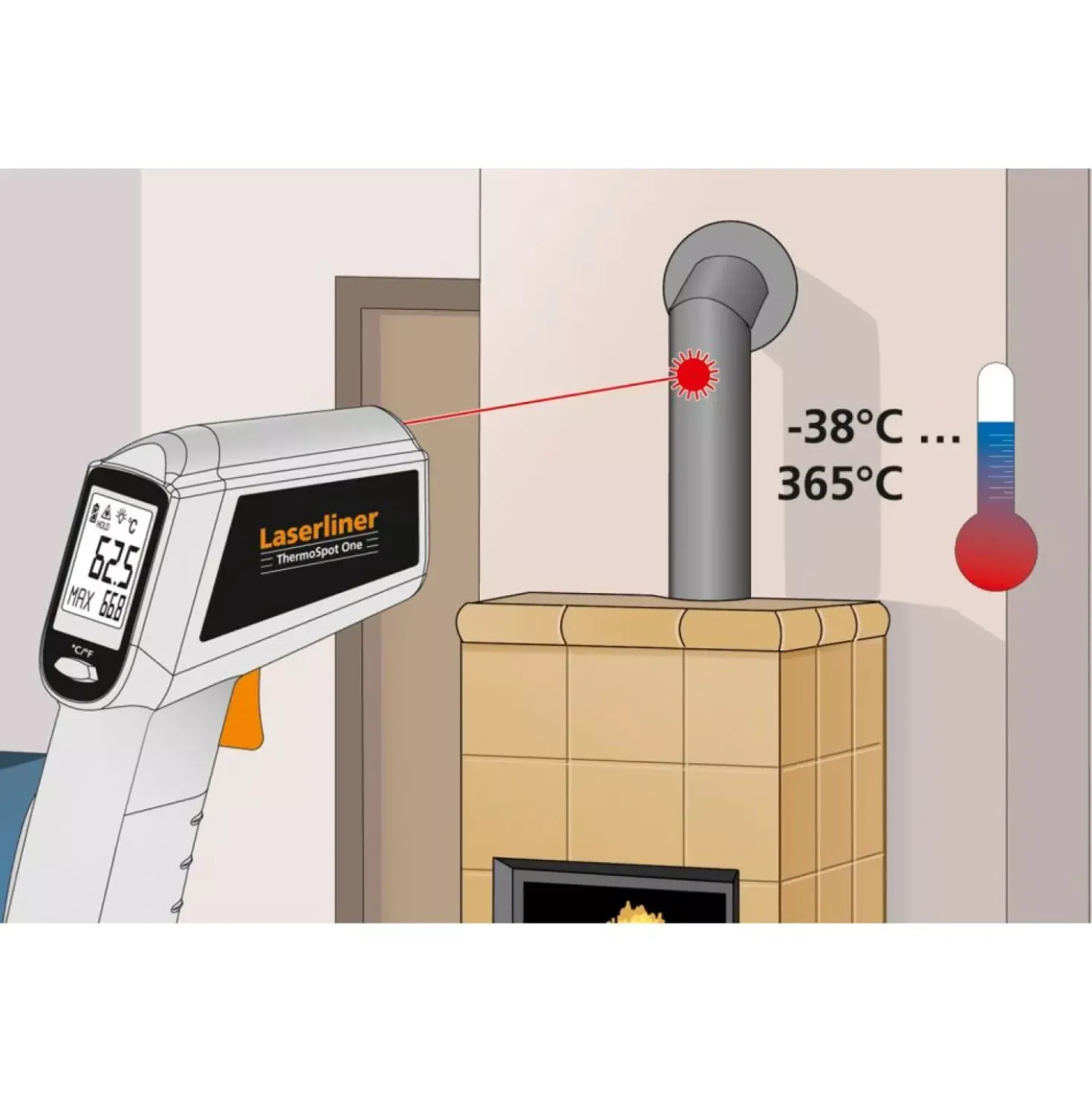 Laserliner ThermoSpot One Infrarood Thermometer met laser