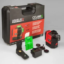Levelfix CCL460G SET 3D Cone / Kruislijnlaser 3x360° incl. statief - Groen - 40m