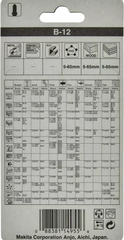 Makita A-85640 HCS Decoupeerzaagblad B12 - zuiver - Extra dik hout / Kunststof (5st)