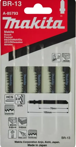 Makita A-85793 HCS Decoupeerzaagblad BR13 - splintervrij - Hout (5st)