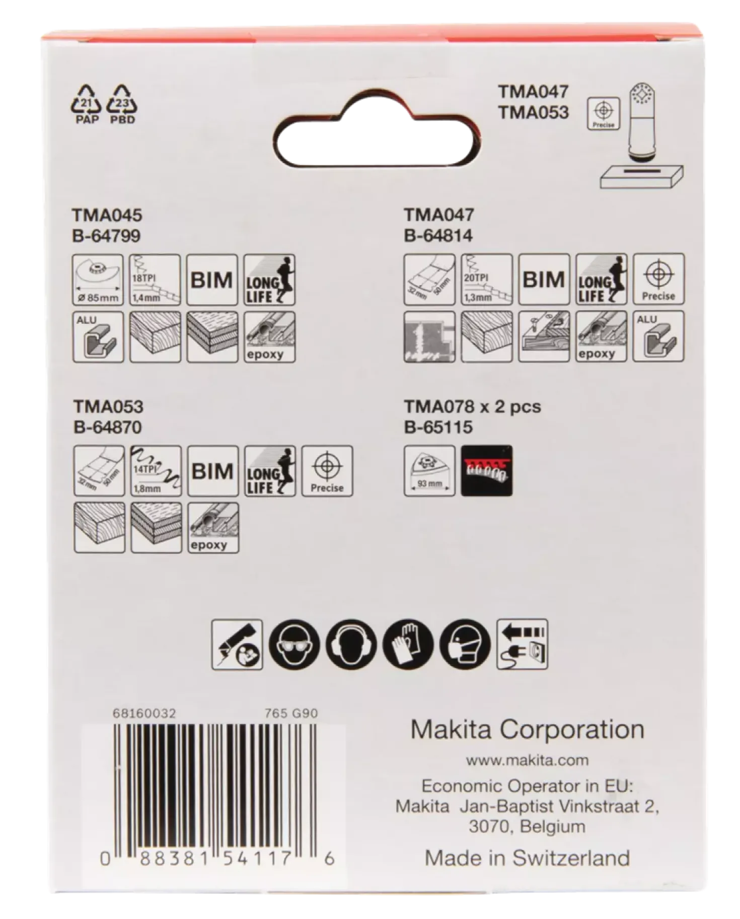 Makita B-67511 5-delige zaagset multitool