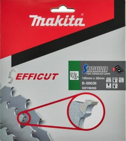 Makita B-68638 Efficut cirkelzaagblad voor Hout - 190 x 30 x 45T