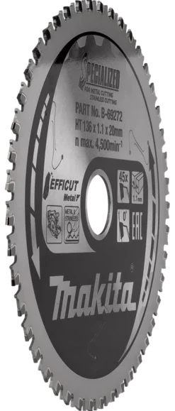 Makita B-69272 Efficut Cirkelzaagblad RVS/Staal - 136x20x1,1mm 45T