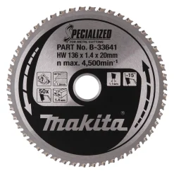 Makita B-33641 Makblade cirkelzaagblad Dunplaatvoor Staal - 136 x 20 x 50T