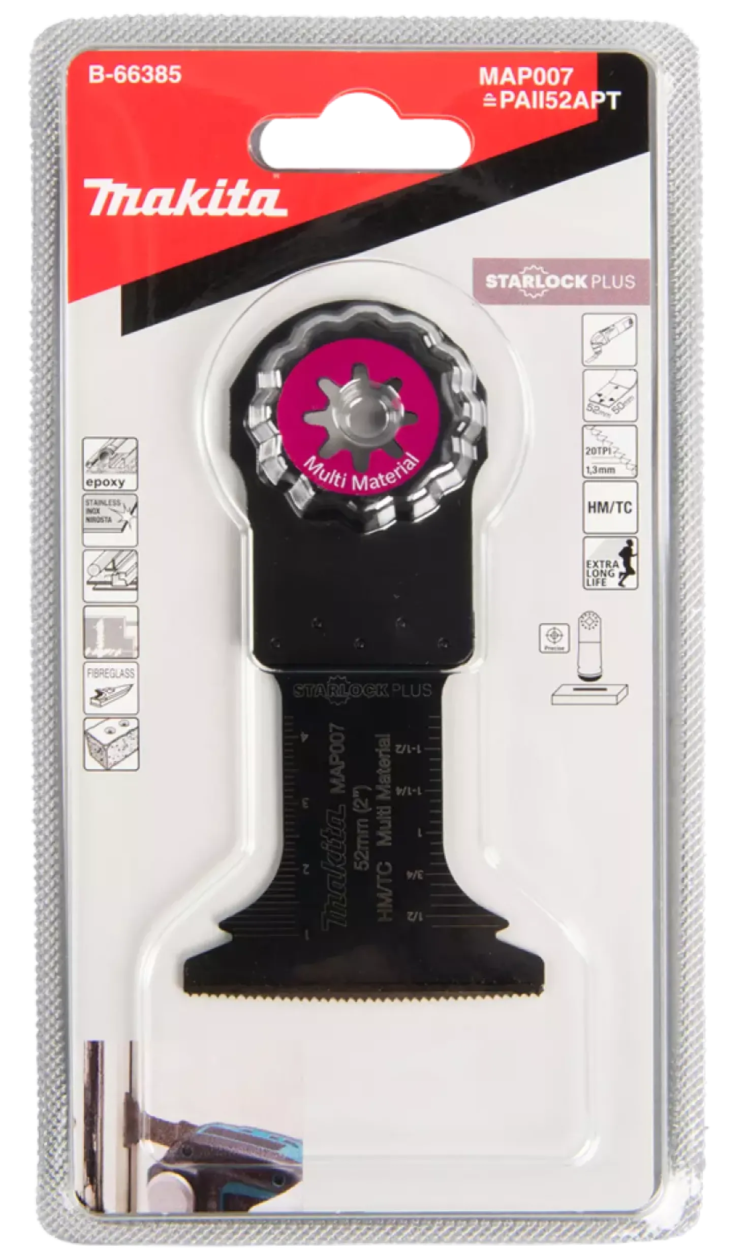 Makita B-66385 MAP007 Invalzaagblad - 52x50mm - Multimateriaal