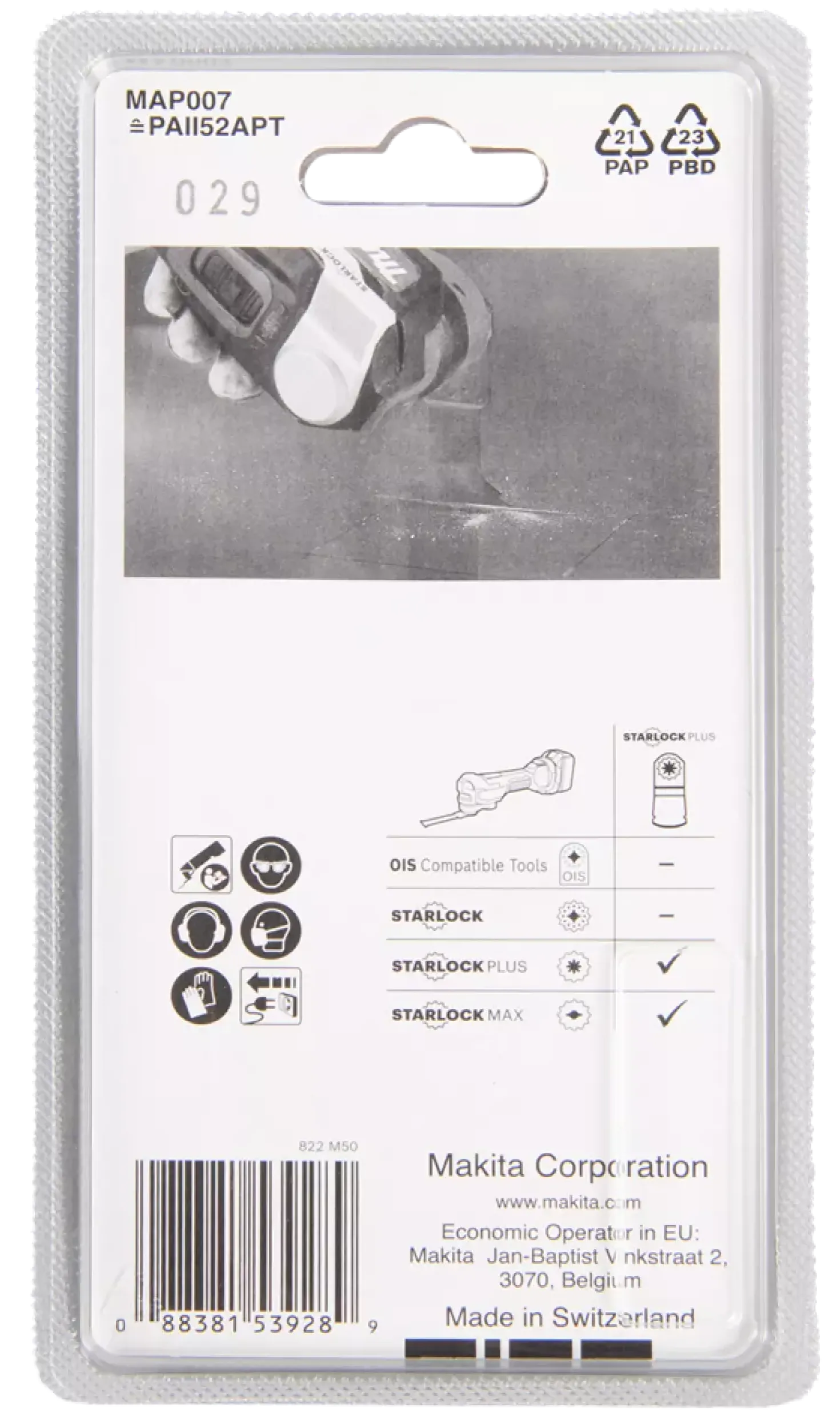 Makita B-66385 MAP007 Invalzaagblad - 52x50mm - Multimateriaal