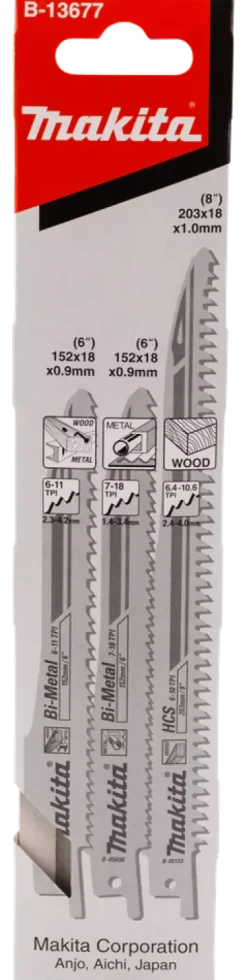 Makita B-13677 Reciprozaagbladenset 3-delig