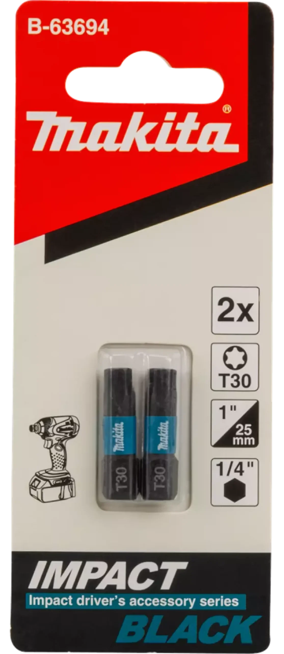 Makita B-63694 Slagschroefbit T30x25mm (2st)