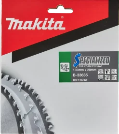 Makita B-33635 Specialized cirkelzaagblad voor Hout - 136 x 20 x 36T
