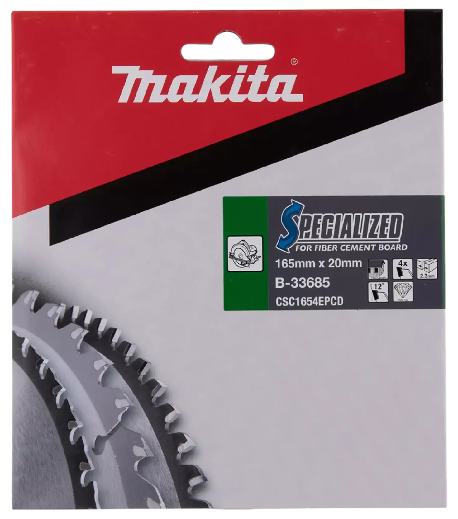 Makita B-33685 Specialized cirkelzaagblad Vezelcementplaat - 165 x 20 x 4T