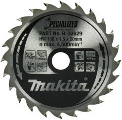 Makita B-33629 Specialized cirkelzaagblad voor Hout - 136 x 20 x 24T