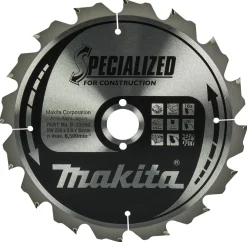 Makita B-33560 Specialized cirkelzaagblad voor Hout(bouw/constructie) - 235 x 30 x 16T