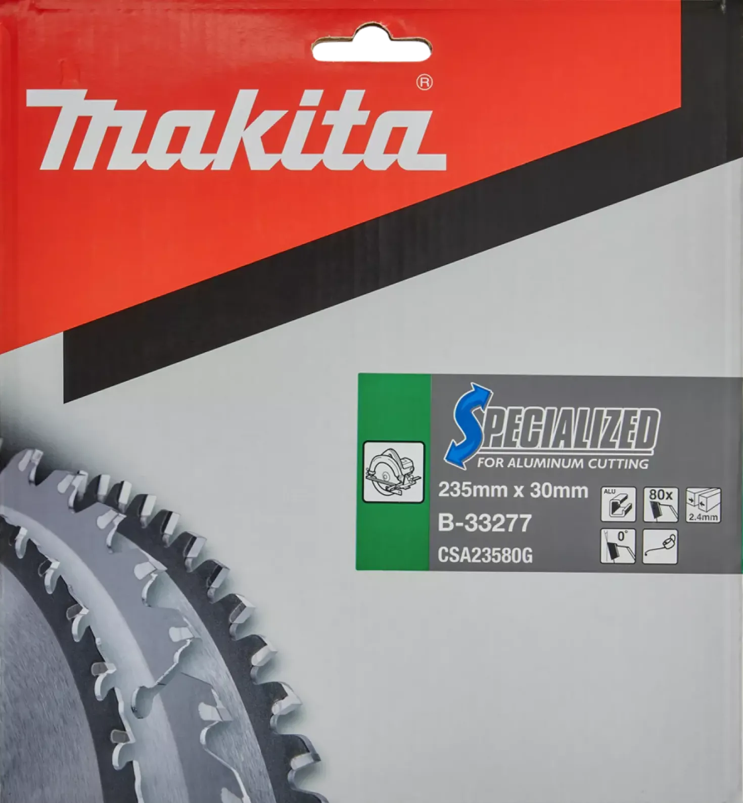 Makita B-33277 Specialized cirkelzaagblad Aluminium - 235 x 30 x 80T
