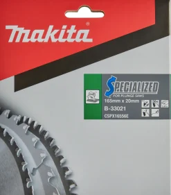 Makita B-33021 Specialized invalcirkelzaagblad voor Aluminium - 165 x 20 x 56T