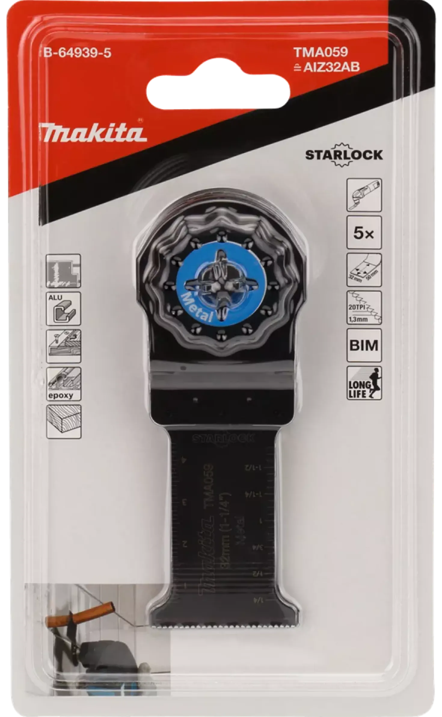 Makita B-64939-5 / TMA059 Invalzaagblad - 32x50mm (5st.)