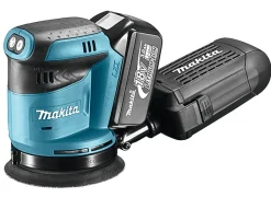 Makita DBO180RFJ 18V Li-Ion Accu excentrische schuurmachine set (2x 3.0Ah accu) in Mbox - 125mm