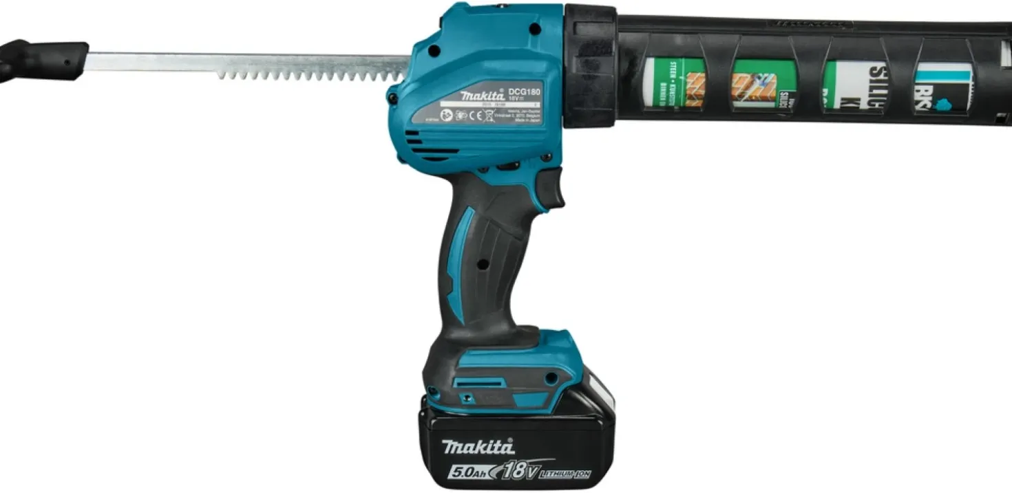 Makita DCG180RMX 18V Li-Ion Accu lijm- en kitspuit set (1x 4.0Ah accu) incl. kokerhouder- en worsthouder in koffer