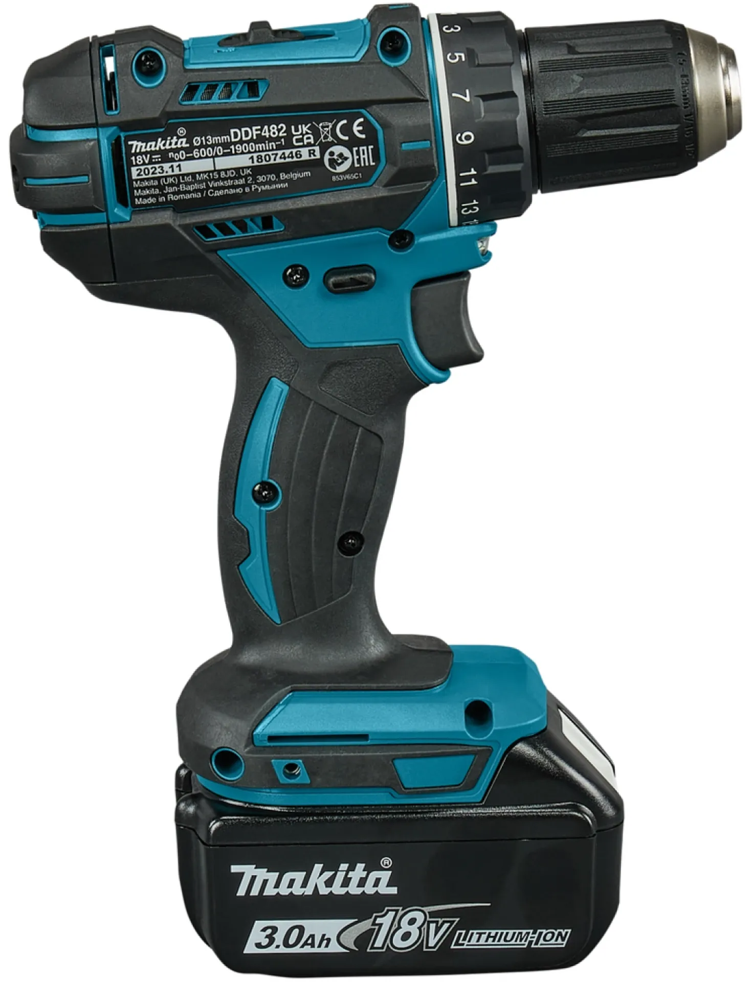 Makita DDF482RFE 18V Li-Ion accu boor-/schroefmachine set (2x 3.0Ah accu) in koffer