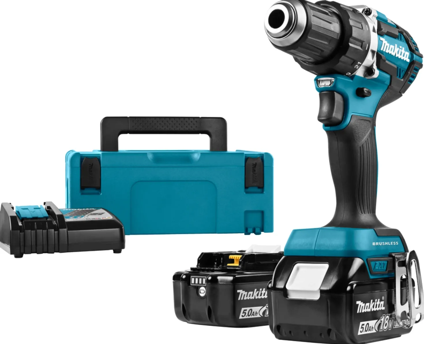 Makita DDF484RTJ 18V Li-Ion accu boor-/schroefmachine set (2x 5.0Ah accu) in Mbox - koolborstelloos