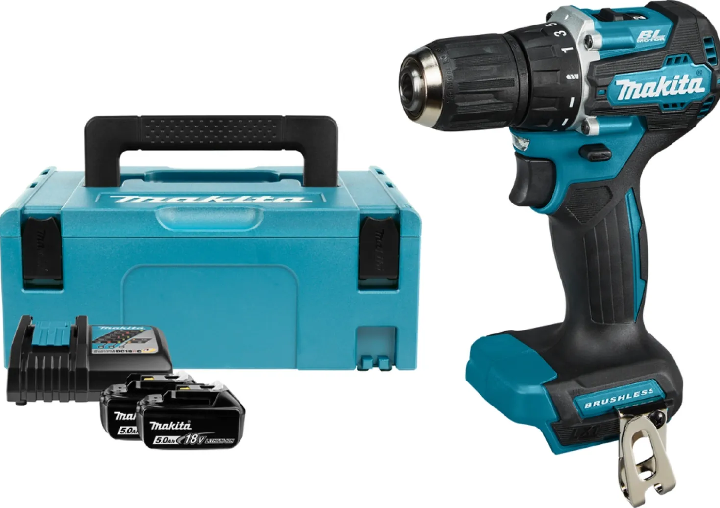 Makita DDF487RTJ 18V Li-Ion accu boor-/schroefmachine set (2x 5,0Ah) in Mbox - 13mm