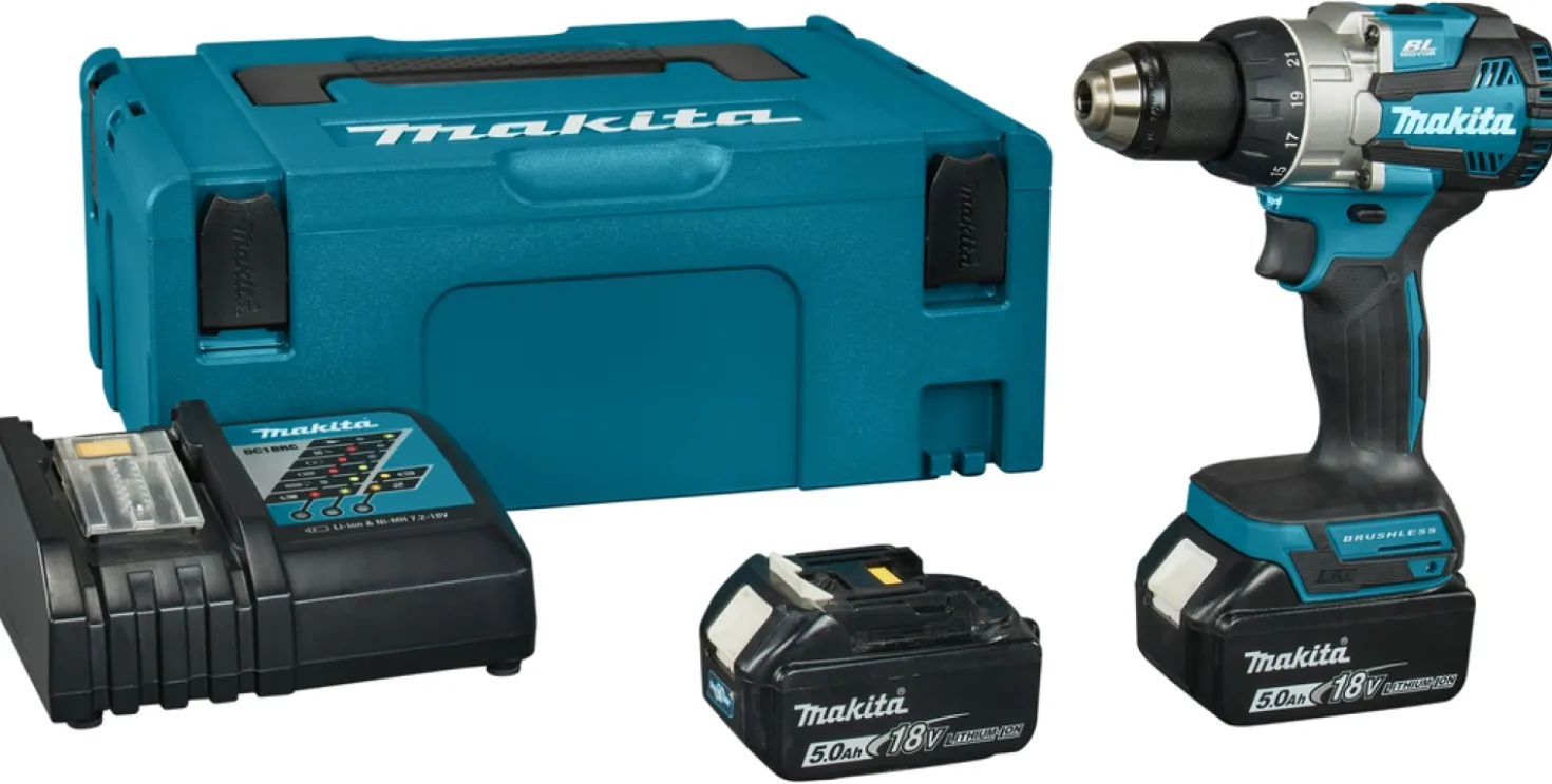Makita DDF489RTJ 18V L-ion accu boor-/schroefmachine set (2x 5.0Ah) in Mbox - 73Nm