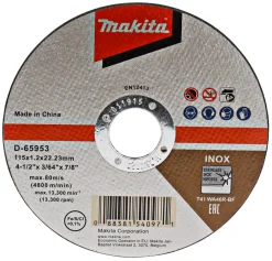 Makita D-65953 Doorslijpschijf RVS - 115,22,23x1,2mm