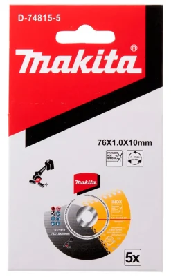 Makita D-74815 Doorslijpschijven -76 x 10 x 1.0mm - RVS (5st)