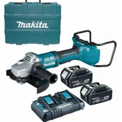 Makita DGA900PT2 36V (2x 18V) Li-Ion accu Haakse slijper set (2x 5.0Ah accu) in koffer - 230mm - koolborstelloos