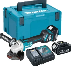 Makita DGA513RTJ 18V Li-Ion accu haakse slijper set (2x 5.0Ah accu) in Mbox - 125mm - koolborstelloos