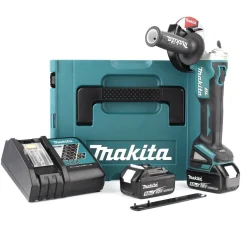Makita DGA504RTJ 18V Li-Ion Accu haakse slijper set (2x 5.0Ah accu) in Mbox - 125mm - koolborstelloos