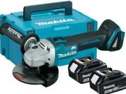 Makita DGA506RTJ 18V Li-Ion Accu haakse slijper set (2x 5.0Ah accu) in Mbox - 125mm - koolborstelloos - softstart